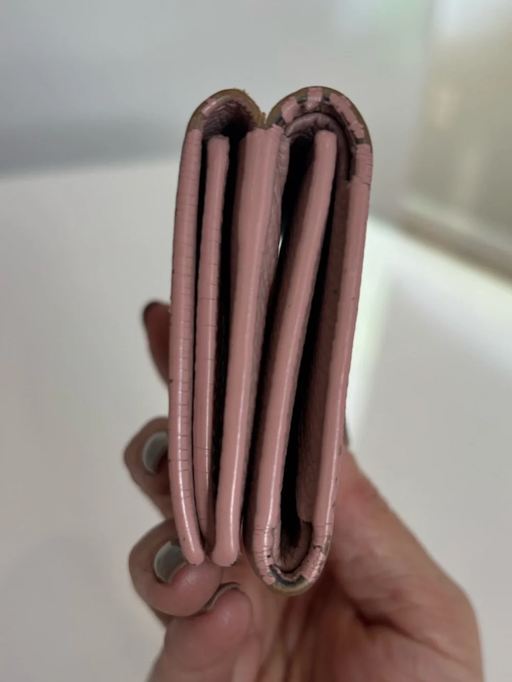 Saint Laurent YSL Blush Pink Leather Small Wallet Snap Closure Compact Mini Coin - Picture 10 of 11